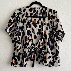 Shein Leopard Print Crop Shirt